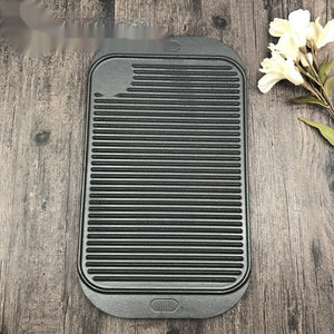 Unleash Culinary Creativity with the Flat Striped Cast-iron Griddle Double-sided
