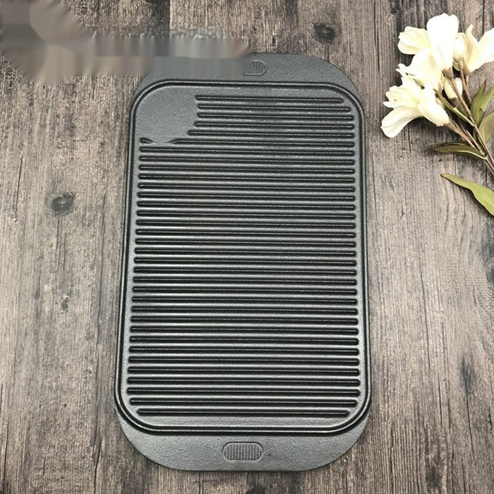Unleash Culinary Creativity with the Flat Striped Cast-iron Griddle Double-sided